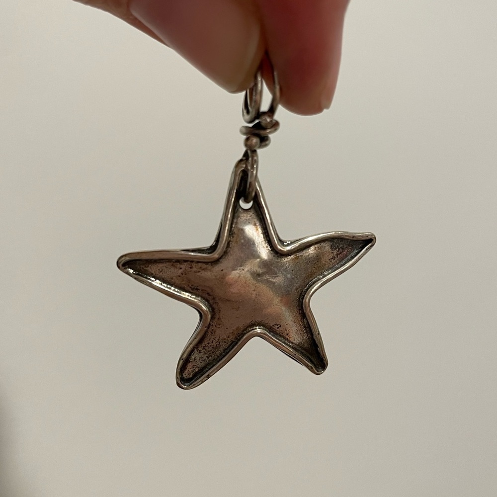 Vintage silver starfish pendant